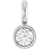 14K White .015 CT Natural Diamond Dangle