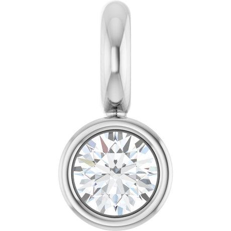 14K White .015 CT Natural Diamond Dangle