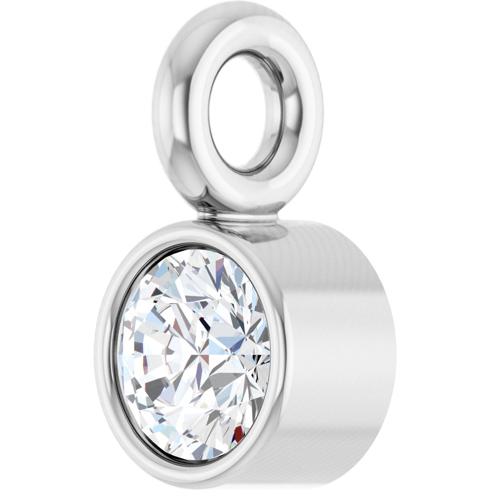 14K White .03 CT Lab-Grown Diamond Dangle