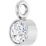 14K White .06 CT Natural Diamond Dangle