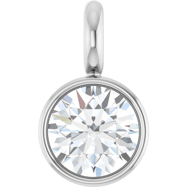 14K White .06 CT Natural Diamond Dangle