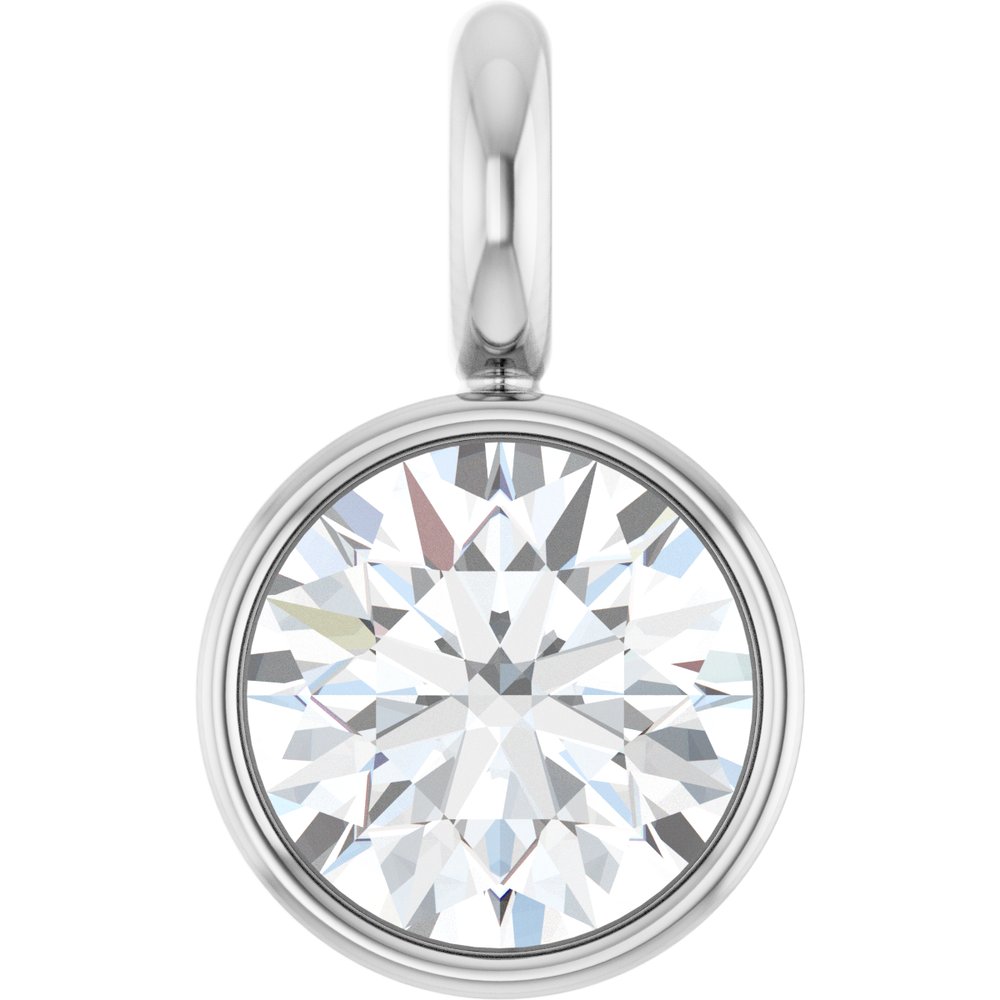 14K White .07 CT Natural Diamond Dangle