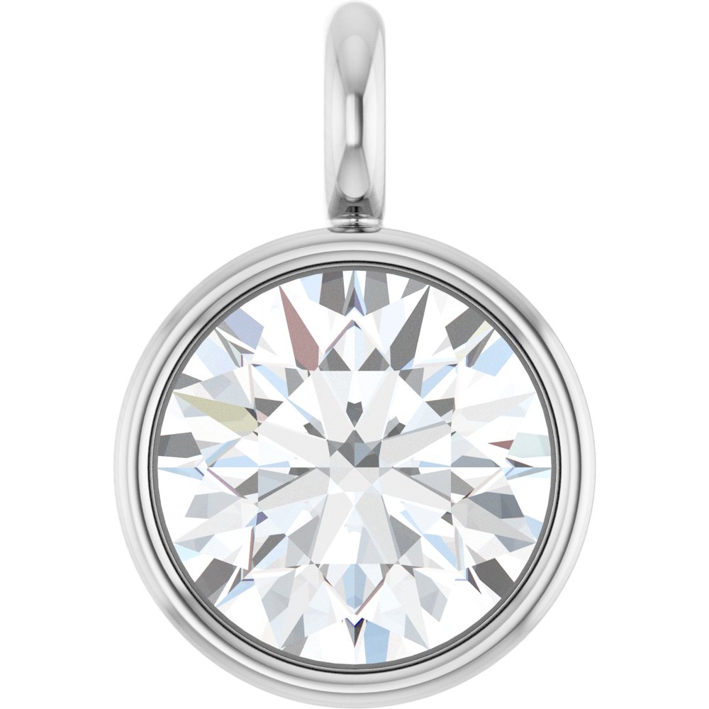 14K White 1/6 CT Natural Diamond Dangle