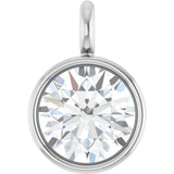 14K White 1/6 CT Natural Diamond Dangle