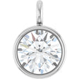 14K White 1/6 CT Lab-Grown Diamond Bezel-Set Dangle