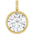 14K Yellow 1/6 CT Lab-Grown Diamond Bezel-Set Dangle