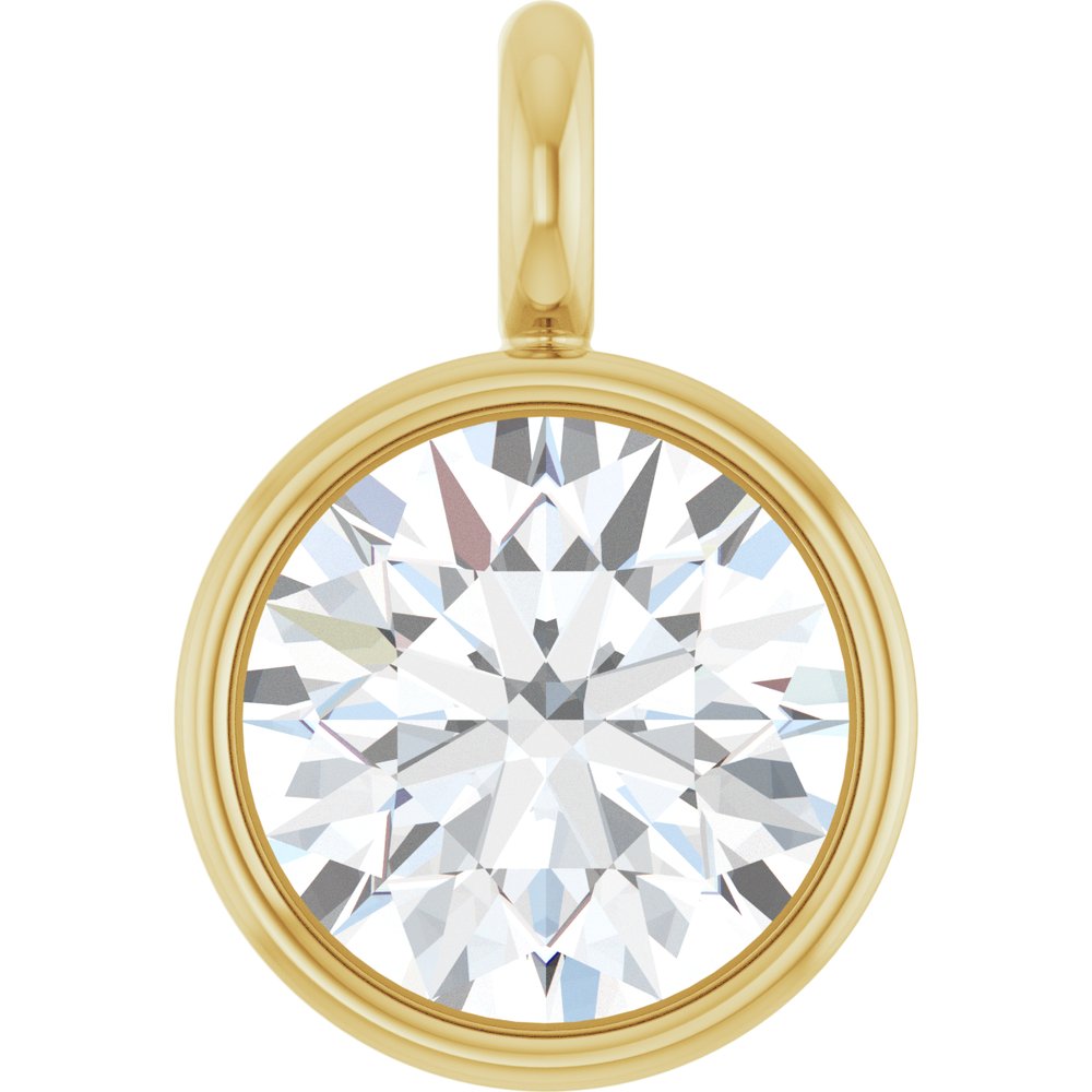 14K Yellow 1/6 CT Lab-Grown Diamond Bezel-Set Dangle