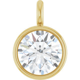 14K Yellow 1/6 CT Lab-Grown Diamond Bezel-Set Dangle