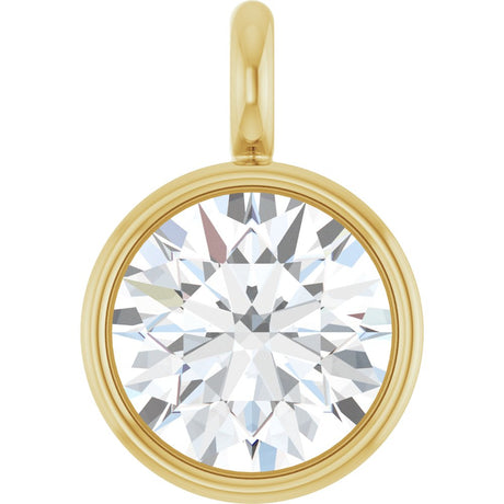 14K Yellow 1/6 CT Lab-Grown Diamond Bezel-Set Dangle