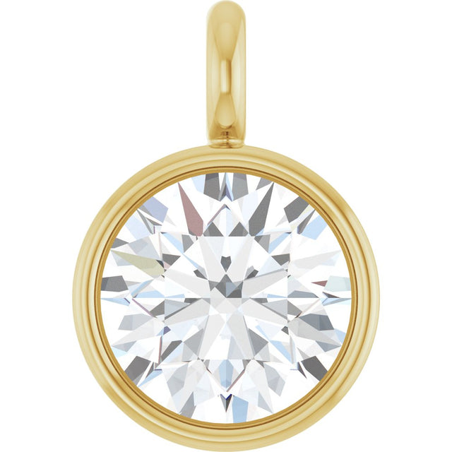 14K Yellow 1/6 CT Lab-Grown Diamond Bezel-Set Dangle