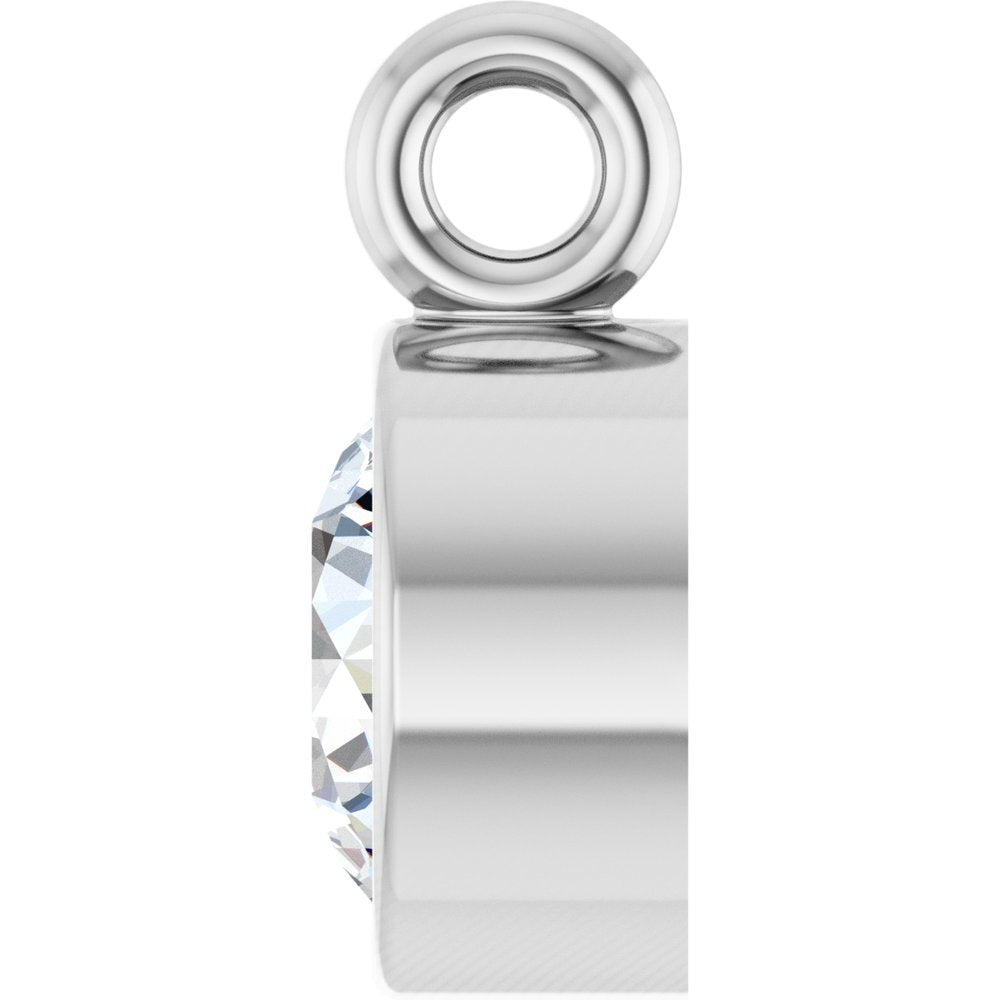 14K White 1/6 CT Natural Diamond Dangle
