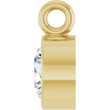 14K Yellow 1/6 CT Lab-Grown Diamond Bezel-Set Dangle