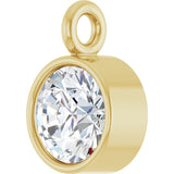 14K Yellow 1/6 CT Lab-Grown Diamond Bezel-Set Dangle