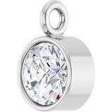 14K White 1/6 CT Lab-Grown Diamond Bezel-Set Dangle