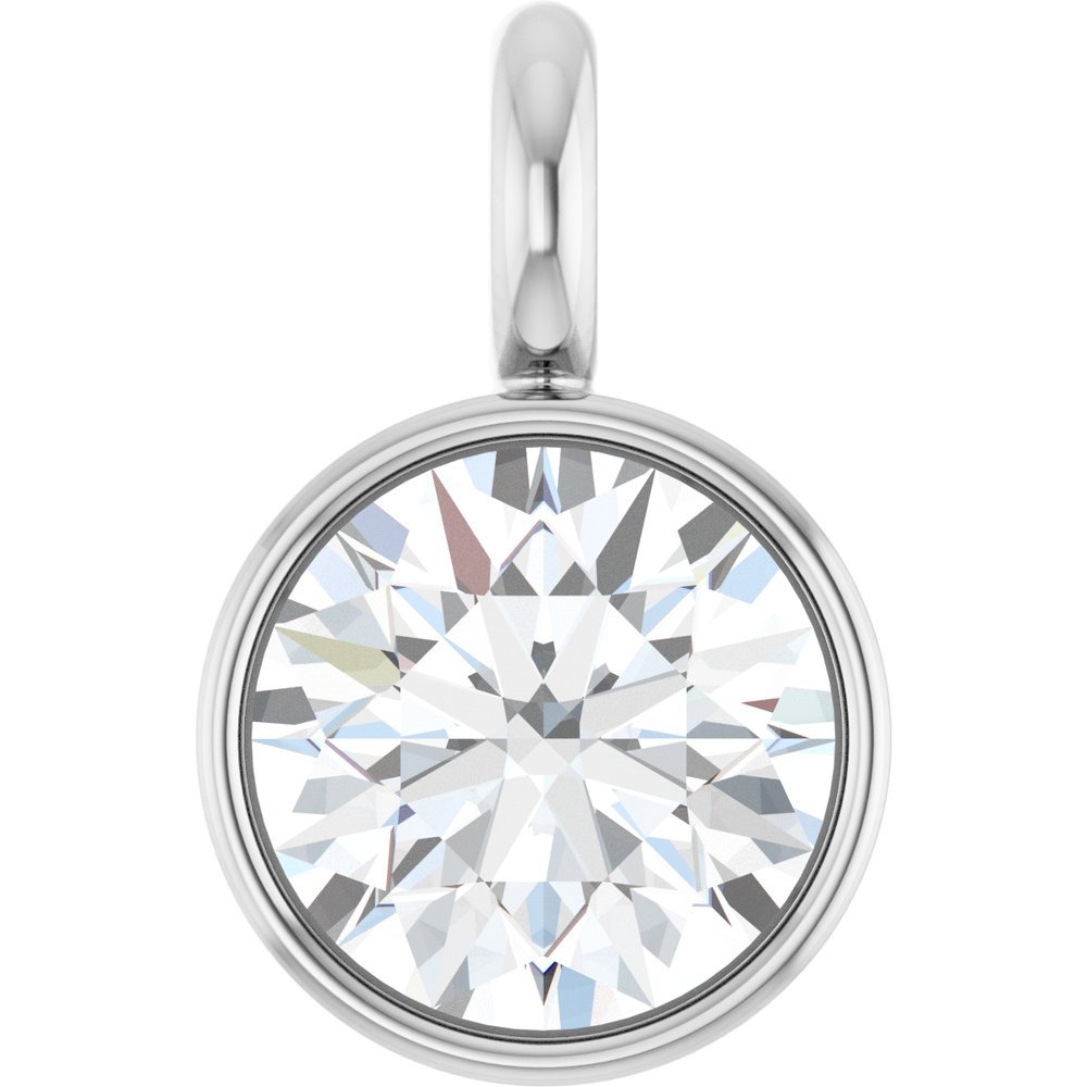 14K White 1/10 CT Natural Diamond Dangle