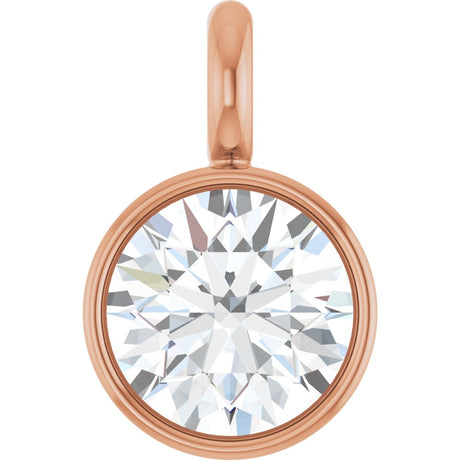 14K Rose  Lab-Grown Moissanite Dangle