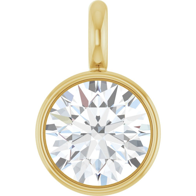 14K Yellow 1/10 CT Lab-Grown Diamond Dangle