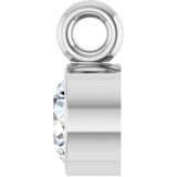 14K White 1/10 CT Lab-Grown Diamond Dangle