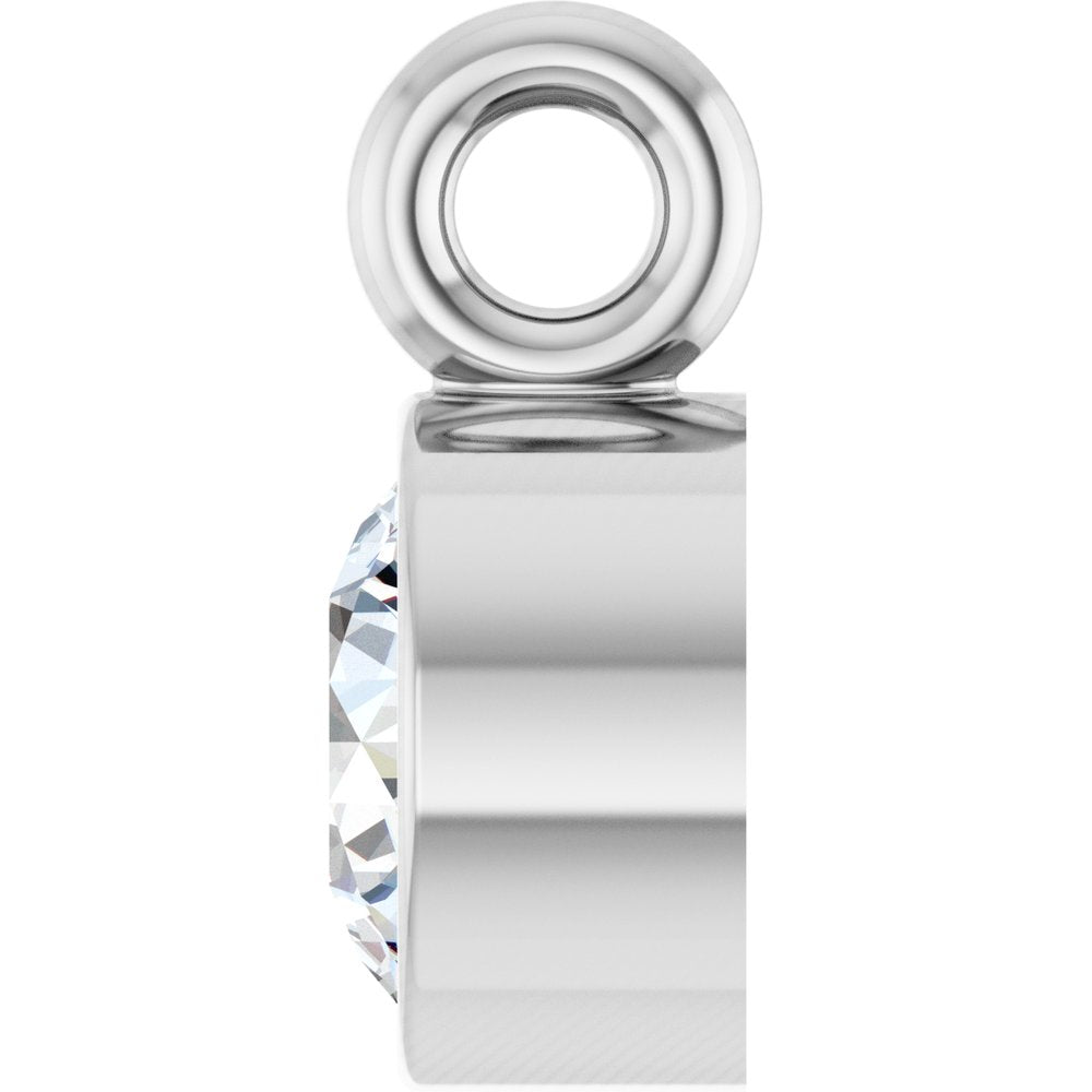 14K White 1/10 CT Natural Diamond Dangle