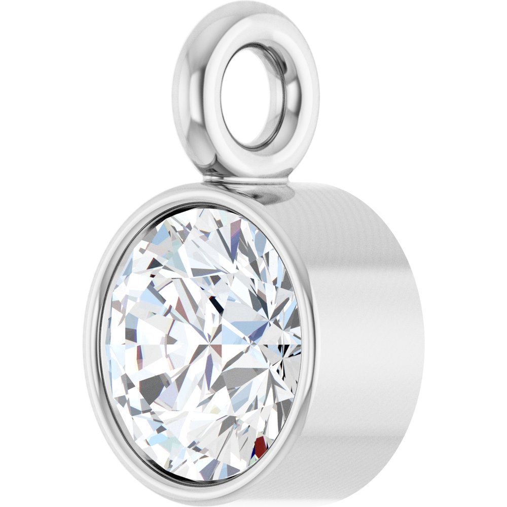 14K White 1/10 CT Lab-Grown Diamond Dangle