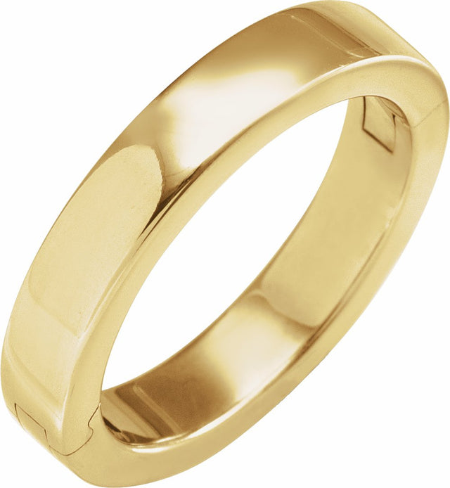 14K Yellow Gold 4 mm CLIQ® Hinged Adjustable Flat Band Size 7.5