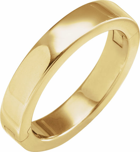 14K Yellow Gold 4 mm CLIQ® Hinged Adjustable Flat Band Size 7.5