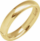 14K Yellow Gold 4 mm CLIQ® Hinged Adjustable Half Round Comfort-Fit Band Size 8