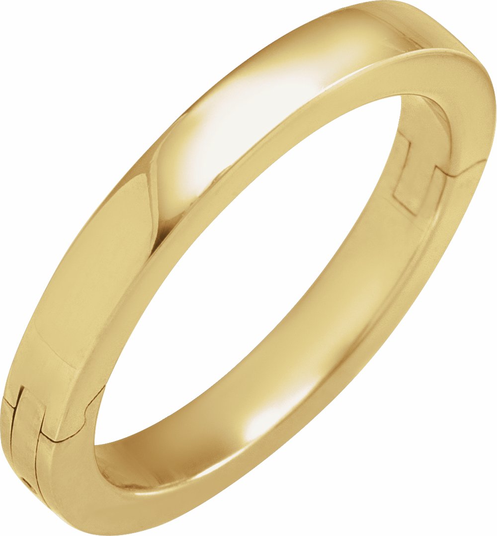 14K Yellow Gold 3 mm CLIQ® Hinged Adjustable Flat Band Size 7.5