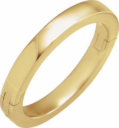 14K Yellow Gold 3 mm CLIQ® Hinged Adjustable Flat Band Size 7.5
