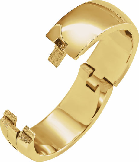 14K Yellow 8 mm CLIQ® Hinged Adjustable Band Size 7.5