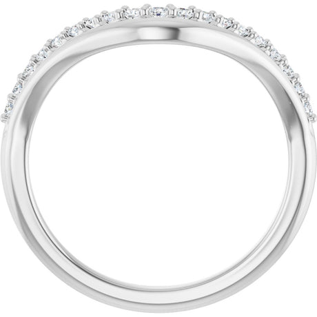 14K White Gold 1/5 CTW Natural Diamond Contour Band