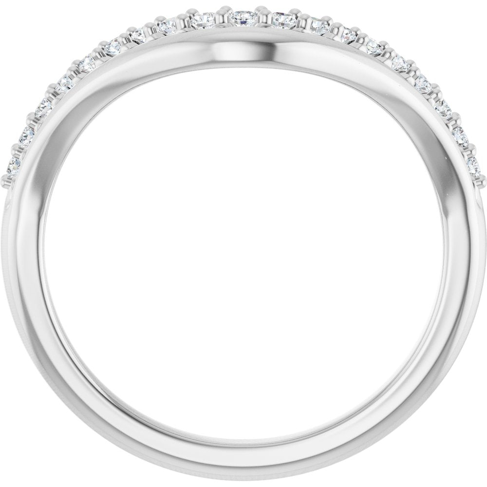 14K White Gold 1/5 CTW Natural Diamond Contour Band