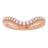 14K Rose Gold 1/5 CTW Natural Diamond Contour Band