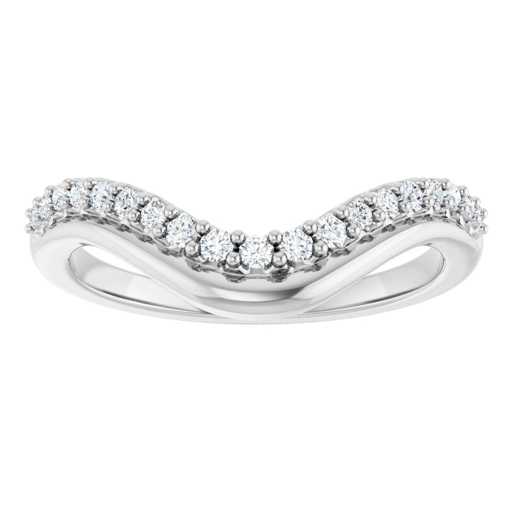 14K White Gold 1/5 CTW Natural Diamond Contour Band