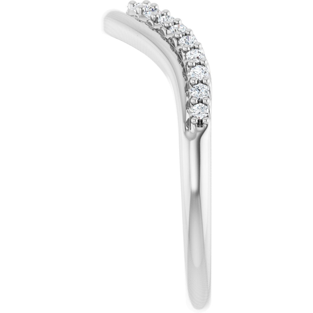 14K White Gold 1/5 CTW Natural Diamond Contour Band