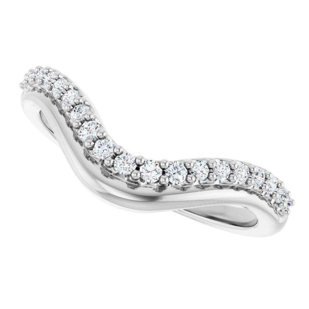 14K White Gold 1/5 CTW Natural Diamond Contour Band