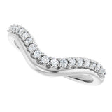 14K White Gold 1/5 CTW Natural Diamond Contour Band
