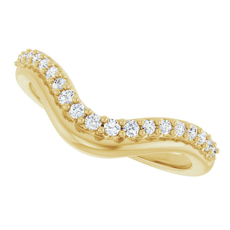 14K Yellow Gold 1/5 CTW Lab-Grown Diamond Contour Band