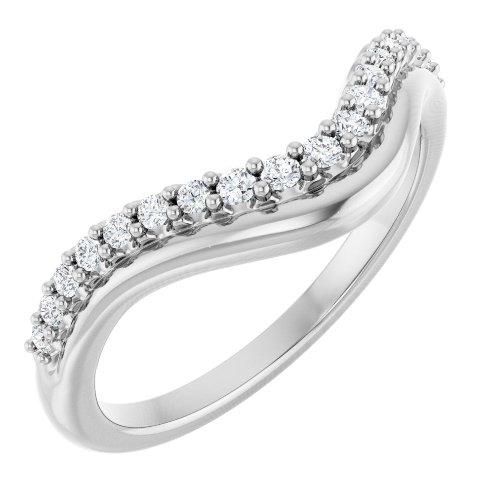 14K White Gold 1/5 CTW Natural Diamond Contour Band