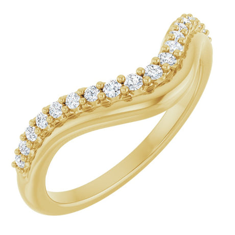 14K Yellow Gold 1/5 CTW Natural Diamond Contour Band