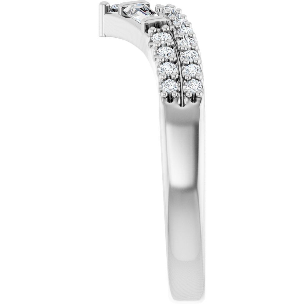 14K White Gold 3/8 CTW Lab-Grown Diamond Contour Band