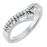 14K White Gold 3/8 CTW Lab-Grown Diamond Contour Band