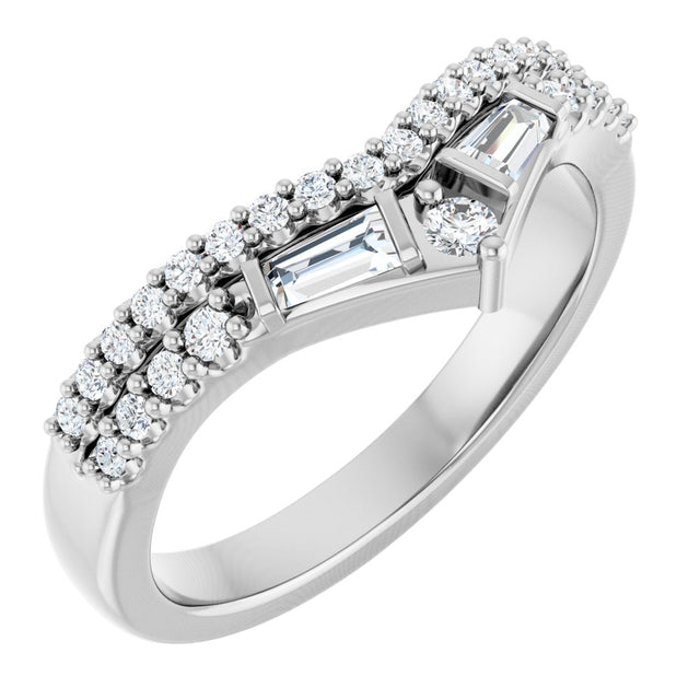 14K White Gold 3/8 CTW Lab-Grown Diamond Contour Band