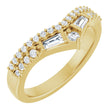 14K Yellow Gold 3/8 CTW Lab-Grown Diamond Contour Band