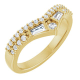14K Yellow Gold 3/8 CTW Lab-Grown Diamond Contour Band
