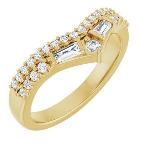 14K Yellow Gold 3/8 CTW Lab-Grown Diamond Contour Band