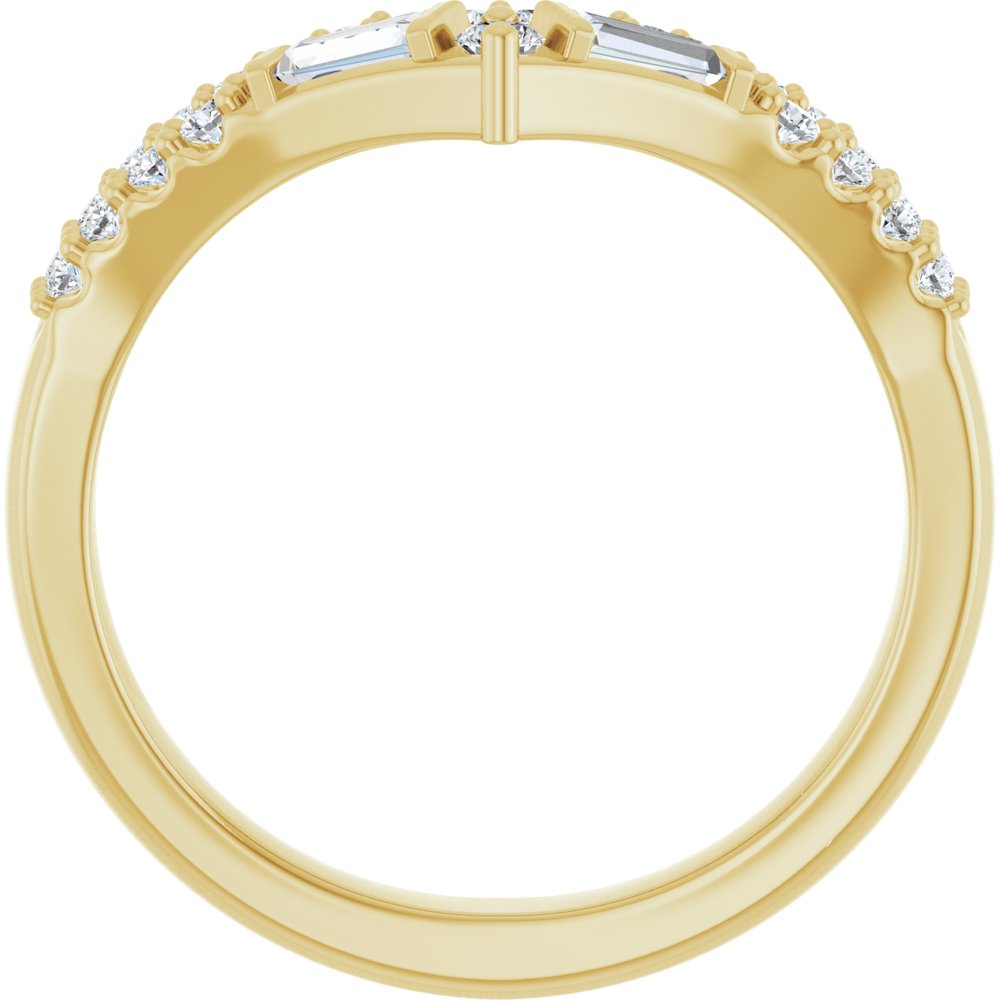 14K Yellow Gold 3/8 CTW Lab-Grown Diamond Contour Band
