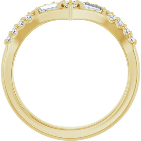 14K Yellow Gold 3/8 CTW Lab-Grown Diamond Contour Band