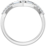 14K White Gold 3/8 CTW Lab-Grown Diamond Contour Band
