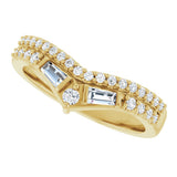 14K Yellow Gold 3/8 CTW Lab-Grown Diamond Contour Band